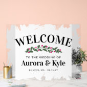 Begrüßung bei einer Hochzeit in weißem Pink Acrylschild (Hochzeit)