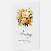 Begrüßung bei gelben, orangefarbenen und elfenbein acrylschild (Winkel)