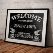 Begrüßung bei gotischen, Vintagen oder Halloween-H Poster