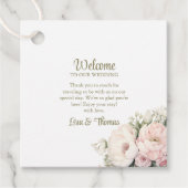 Begrüßung bei Pfirsich und Blush Pink Blues Geschenkanhänger (Vorderseite)