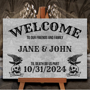 Begrüßung bei Vintagen, gotischen oder Halloween-H Poster