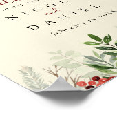 Begrüßung | Berry Winter Sign Poster (Ecke)