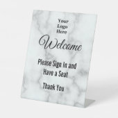 Begrüßung bitte anmelden | Ihr Logo hier Sockelschild (Vorderseite)