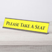 Begrüßung "Bitte nehmen Sie Platz" Schreibtisch Na Schreibtischnamensplakette (Vorderseite )