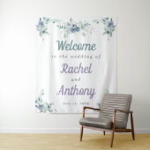 Begrüßung Blauer Blumen Lila Wasserfarbe Wandteppich (Beispiel)