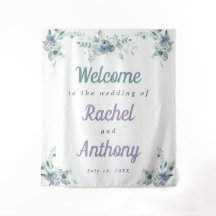 Begrüßung Blauer Blumen Lila Wasserfarbe