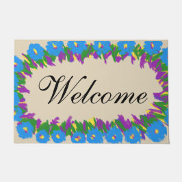 Begrüßung Blauer Türmatten Fußmatte