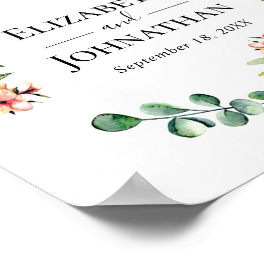 Begrüßung Blumengarten Kranz Poster (Ecke)