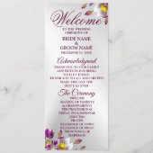 Begrüßung Blumenrosa Lila Silberelegant Programm (Vorderseite)