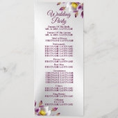 Begrüßung Blumenrosa Lila Silberelegant Programm (Rückseite)