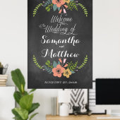 Begrüßung "Chalkboard" Hochzeitstipendium 32x48 Poster (Heimbüro)
