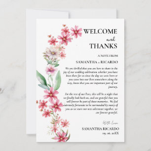 Begrüßung & Dank floraler Hochzeitsgartkarte Einladung