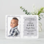 Begrüßung der Adoption von Zuhause Foto Einladung (Stehend Vorderseite)