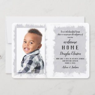 Begrüßung der Adoption von Zuhause Foto Einladung