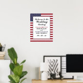 Begrüßung der amerikanischen Flagge Poster (Heimbüro)