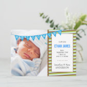 Begrüßung der Ankündigung des neuen Baby Boy Fotos (Stehend Vorderseite)