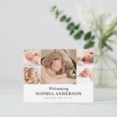 Begrüßung der Ankündigung von Baby Foto Postcard (Stehend Vorderseite)