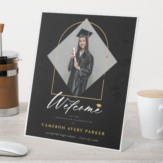 Begrüßung der Arch Tassels Frame Foto Graduation P Sockelschild (In Situ)