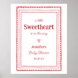 Begrüßung der Babydusche von Sweetheart Valentine Poster