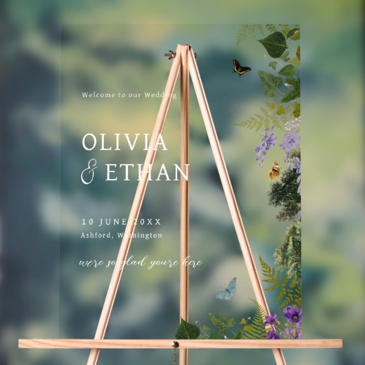 Begrüßung der bezaubernden Waldhochzeit Vintages W Acrylschild (Neutral)