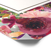 Begrüßung der Birthday Party in Burgund Blush Pink Poster (Ecke)