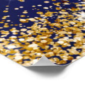 Begrüßung der Birthday Party Marine Blue Gold Poster (Ecke)