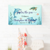 Begrüßung der Blue Under Sea Birthday Party Banner (Insitu)