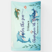 Begrüßung der Blue Under Sea Birthday Party Banner (Vertikal)