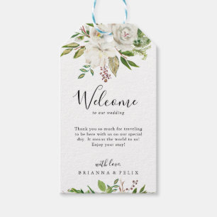 Begrüßung der Blumen-Hochzeit von White Winter Peo Geschenkanhänger