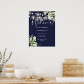 Begrüßung der blutigen Hochzeit eines Navy Blue St Poster (Küche)