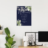 Begrüßung der blutigen Hochzeit eines Navy Blue St Poster (Heimbüro)