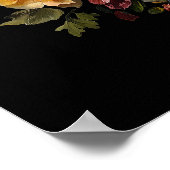 Begrüßung der Botanischen Blumenmoody Black Poster (Ecke)