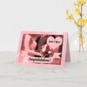 Begrüßung der Braut und der rosa Groom Hochzeit Karte (Gelbe Blume)