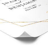 Begrüßung der Burgundy Navy Blush Gold Geometric Poster (Ecke)