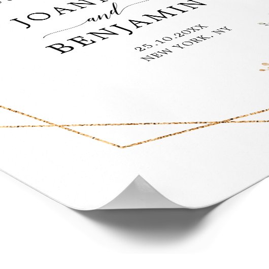 Begrüßung der Burgundy Navy Blush Gold Geometric Poster (Ecke)