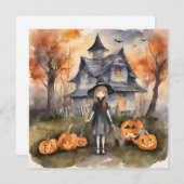 Begrüßung der durch HexenkI erzeugten Party Einlad Einladung (Vorne/Hinten)