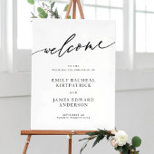 Begrüßung der einfachen Hochzeit in Weiß und Schwa Poster