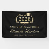 Begrüßung der eleganten Black Gold Graduation Part Banner (Horizontal)