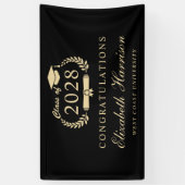 Begrüßung der eleganten Black Gold Graduation Part Banner (Vertikal)