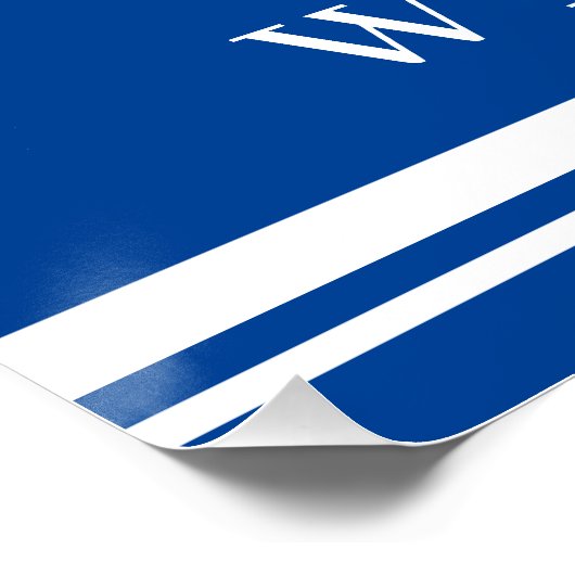 Begrüßung der eleganten Navy-Nautical-Wedding-Mono Poster (Ecke)