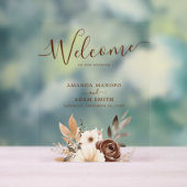 Begrüßung der eleganten Wasserfarbenhochzeit im He Acrylschild (Neutral)