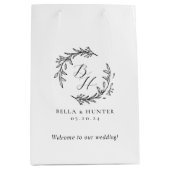 Begrüßung der ersten Monogramm für Blumenkranke Mittlere Geschenktüte (Vorderseite)