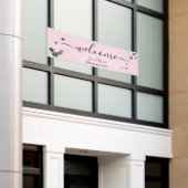 Begrüßung der Eukalyptus-Hochzeit durch eine Einsa Banner (Äußeres Gebäude)