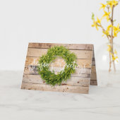 Begrüßung der Foliage Wreath Barn Wood Season Karte (Gelbe Blume)