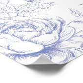 Begrüßung der französischen Damentoilette Blue Flo Poster (Ecke)