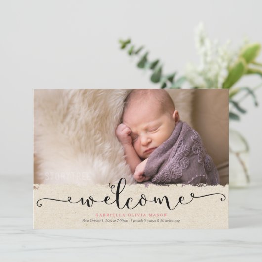 Begrüßung der Geburt Ankündigung (Stehend Vorderseite)