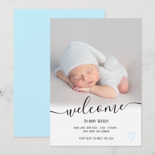 Begrüßung der Geburt eines Fotos Ankündigung (Vorne/Hinten)