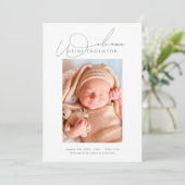Begrüßung der Geburt eines Fotos mit feinem Rahmen Ankündigung (Stehend Vorderseite)