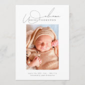 Begrüßung der Geburt eines Fotos mit feinem Rahmen Ankündigung (Vorderseite)