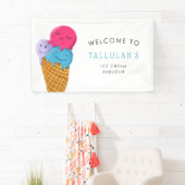 Begrüßung der Geburtstagsfeier im Eiscreme-Salon Banner (Insitu)